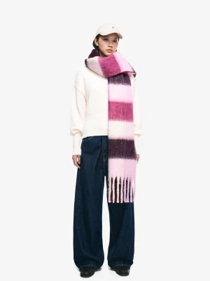 Bershka Szal W Kratę Kobieta Rubinowy