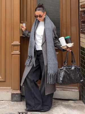 Bershka Szalik Gładki Kobieta Szary