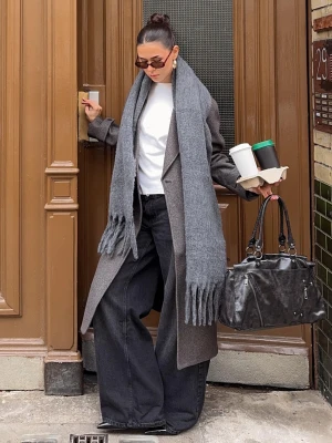 Bershka Szalik Gładki Kobieta Szary