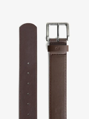 Bershka Szeroki Pasek Ze Sztucznej Skóry Mężczyzna Brązowy