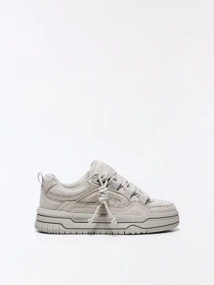 Bershka Szerokie Buty Skate Kobieta Szary