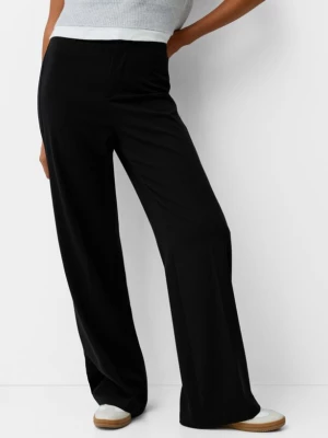 Bershka Szerokie Spodnie Tailoring Kobieta Czarny