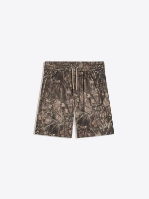 Bershka Szorty Kąpielowe Boxy Z Nadrukiem Mężczyzna Brązowy