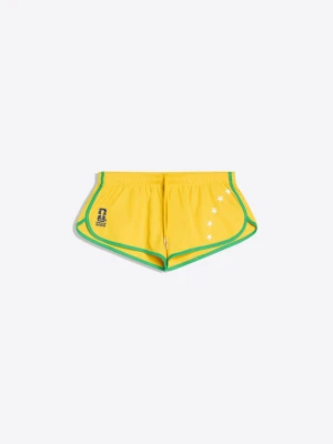 Bershka Szorty Z Siateczki Fifa World Cup Kobieta Żółty