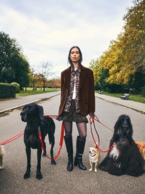 Bershka Sztruksowa Marynarka Kobieta Brązowy