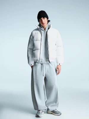 Bershka Techniczna Kurtka Typu Puffy Mężczyzna Biały