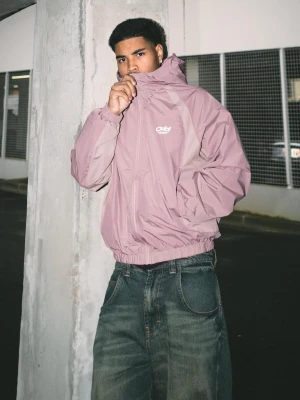 Bershka Techniczna Kurtka Z Kapturem Mężczyzna Różowy