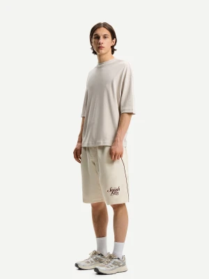 Bershka Techniczne Bermudy Jogger Mężczyzna Piaskowy
