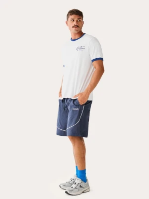 Bershka Techniczne Bermudy Skaterskie Mężczyzna Granatowy