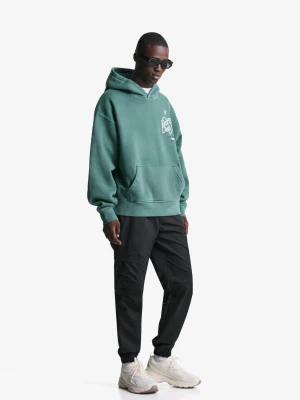 Bershka Techniczne Spodnie Cargo Mężczyzna Czarny