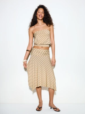 Bershka Top Bandeau Fajín Kobieta Żółty