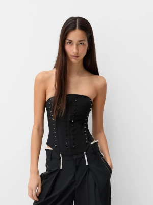 Bershka Top Bandeau Generation Bershka Kobieta Czarny