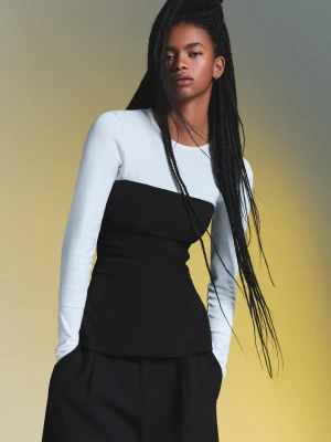 Bershka Top Bandeau Kobieta Czarny