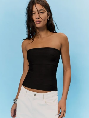 Bershka Top Bandeau Kobieta Czarny