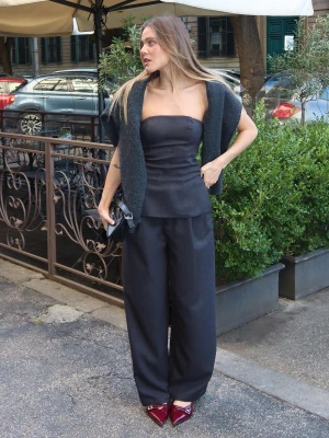 Bershka Top Bandeau Kobieta Szary