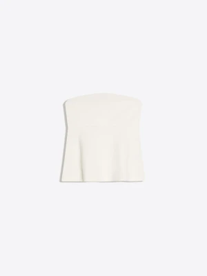 Bershka Top Bandeau Z Baskinką Kobieta Biały Złamany