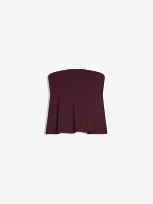 Bershka Top Bandeau Z Baskinką Kobieta Fioletowy