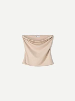Bershka Top Bez Ramiączek Kobieta Wielbłądzi
