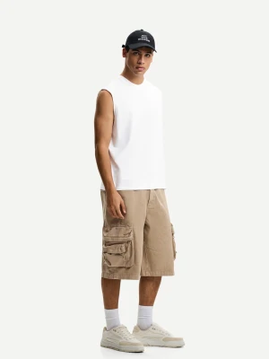 Bershka Top Bez Rękawów Mężczyzna Biały