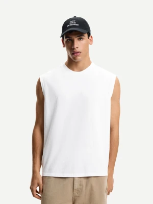 Bershka Top Bez Rękawów Mężczyzna Biały