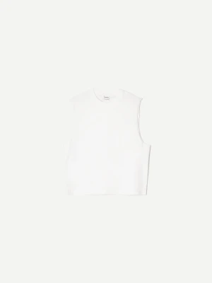 Bershka Top Bez Rękawów Mężczyzna Biały Złamany