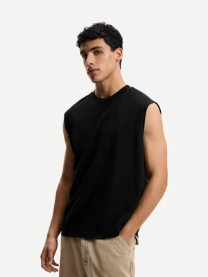 Bershka Top Bez Rękawów Mężczyzna Czarny