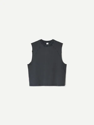 Bershka Top Bez Rękawów Mężczyzna Czarny