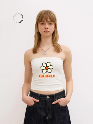 Bershka Top Guru Bandeau Kobieta Biały