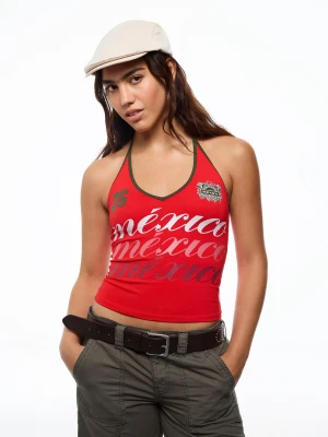 Bershka Top Halter Meksyk Fifa World Cup™ Kobieta Czerwony
