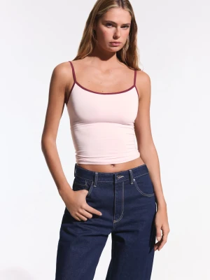 Zdjęcie produktu Bershka Top Na Ramiączkach W Kontrastowe Paski Kobieta Różowy