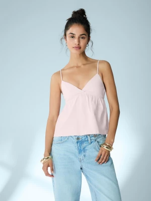 Zdjęcie produktu Bershka Top Na Ramiączkach Z Baskinką Kobieta Różowy