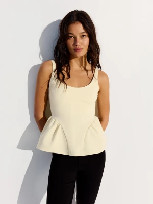 Bershka Top Na Ramiączkach Z Baskinką Kobieta Żółty