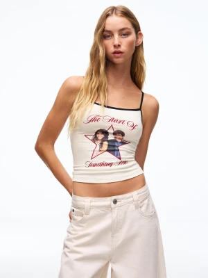 Zdjęcie produktu Bershka Top Na Ramiączkach Z Nadrukiem High School Musical Kobieta Biały Złamany