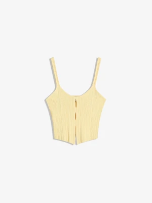 Bershka Top Na Ramiączkach Z Wycięciem Kobieta Żółty