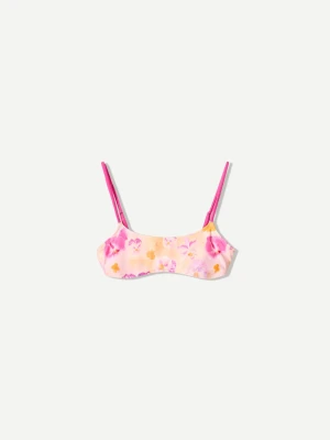 Zdjęcie produktu Bershka Top Od Bikini W Kwiaty Kobieta Różowy