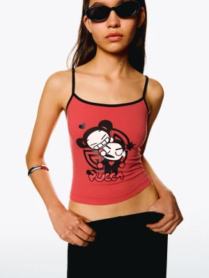 Bershka Top Pucca Na Ramiączkach Kobieta Czerwony