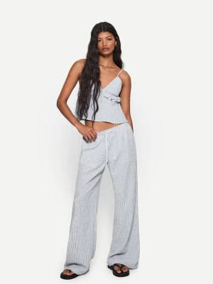 Bershka Top W Rustykalnym Stylu Kobieta Granatowy