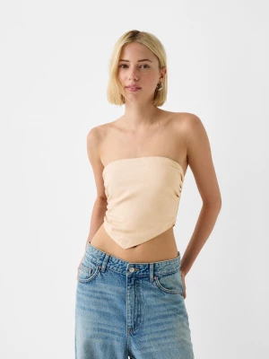 Bershka Top W Stylu Apaszki Kobieta Piaskowy