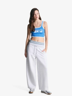 Bershka Top Wnba Na Ramiączkach Z Wiązaniem Kobieta Niebieski
