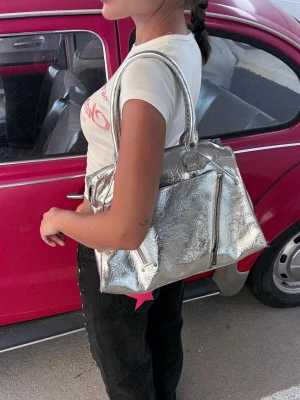 Bershka Torba Biker Kobieta Srebrny