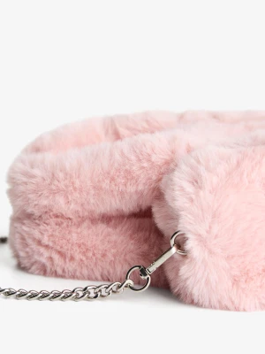 Bershka Torba Bowling Z Efektem Futerka Kobieta Szary