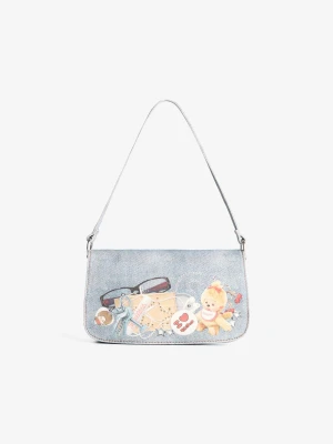 Bershka Torba Monchhichi Z Nadrukiem Dżinsowym Kobieta Niebieski
