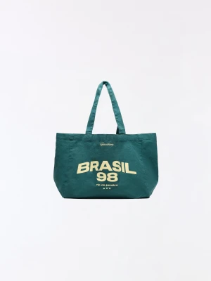 Bershka Torba Shopper Brazylia Kobieta Zielony