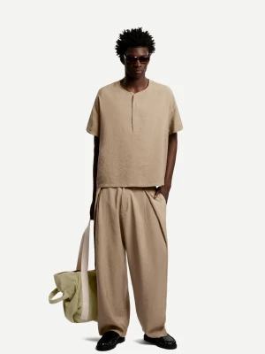 Bershka Torba Tote Mężczyzna Piaskowy