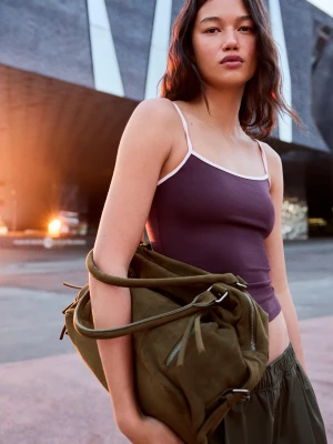 Bershka Torba Typu Bowling Zapinana Na Suwak Kobieta Khaki