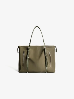 Bershka Torba Typu Shopper Kobieta Khaki