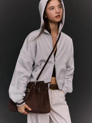 Bershka Torba Typu Shopper Z Paskiem Kobieta Brązowy