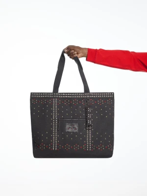 Bershka Torba Typu Tote Z Ćwiekami Aries X Bershka Mężczyzna Czarny