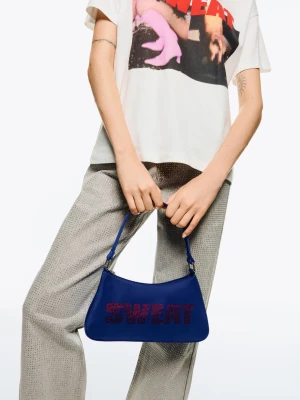 Bershka Torba Z Nadrukiem Kobieta Niebieski