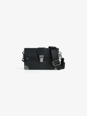 Bershka Torebka Crossbody Szkatułka Mężczyzna Czarny